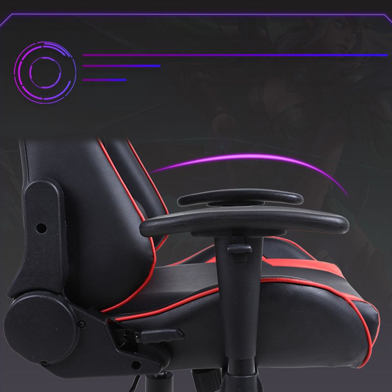 Eigentijdse fauteuil met hoofdsteun, gestoffeerde draaibare kunstleren stoel