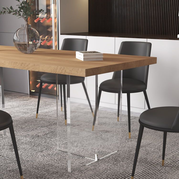 Modern Style Dining Table Rectangle Solid Wood Dining Table for Kitchen Clearhalo ' dining_table' 'Dining Tables & Seating' 'Dining Tables' 'furn' 'furn_dining_table' 'Furniture' 'furniture_dining_table' 'Kitchen & Dining Furniture' 'kitchen&dining_furn' 'kitchen' 'kitchen_dining_table' 1200x1200_cf3adec0-53b1-4f23-b96d-41b9b194489f