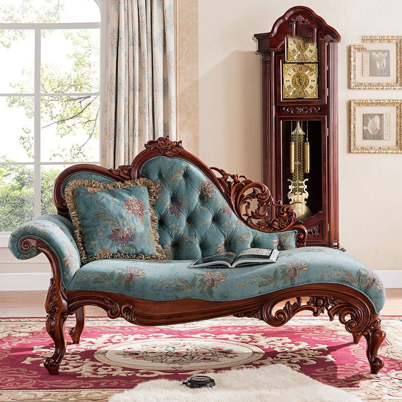 Traditional Brown Birch Accent Chair One Armed Rolled Arms Chaise Clearhalo 'Chairs & Seating' 'Chaise Lounge' 'chaise_lounge' 'furn' 'furn_chaise_lounge' 'Furniture' 'Living Room Furniture' 1200x1200_cf3b81be-b19a-4720-b0b9-25e2231c24b8
