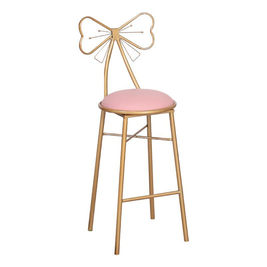 Nordic Armless Backrest Counter Stool Iron Cafe Bar Stool with Leather Cushion and Pedal Clearhalo 'Bar Furniture' 'Bar Stools' 'bar_stools' 'furn' 'furn_bar_stools' 'Furniture' 'furniture_bar_stools' 'Kitchen & Dining Furniture' 1200x1200_cf3c190c-86cf-48dc-aeed-673226b1689c