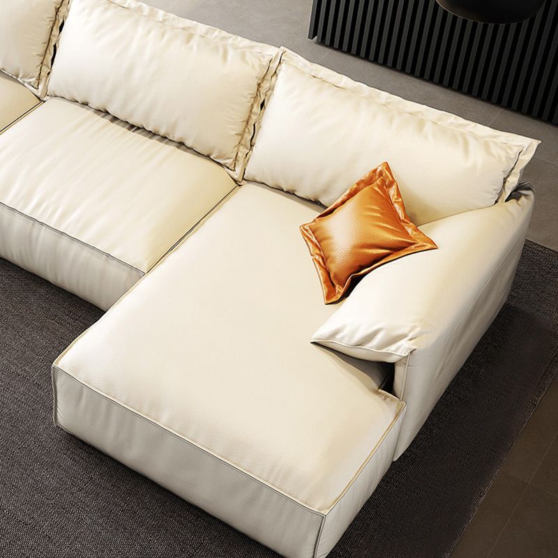 Modern Style White Sofa with Pillow Armrest Cushioned Seat down Seat Padding Clearhalo 'furn' 'furn_sofas' 'Furniture' 'furniture_sofas' 'kitchen' 'kitchen_sofas' 'Living Room Furniture' 'Sofa' 'sofas' 1200x1200_cf3de438-0392-4e5e-98f0-5281334de07d