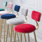 Scandinavian Footrest Bar Stools Fabric Round Seat Barstool with 4 Gold Iron Legs Clearhalo 'Bar Furniture' 'Bar Stools' 'bar_stools' 'furn' 'furn_bar_stools' 'Furniture' 'Kitchen & Dining Furniture' 1200x1200_cf3e0e4f-bb2a-487b-bdda-74a6e9ec2d32