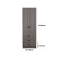 Contemporary Grey Wardrobe Armoire Engineered Wood Wardrobe Closet