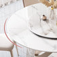 Round Dining Table Set 1/5/7 Pcs Sintered Stone Top Table and Upholstered Chairs