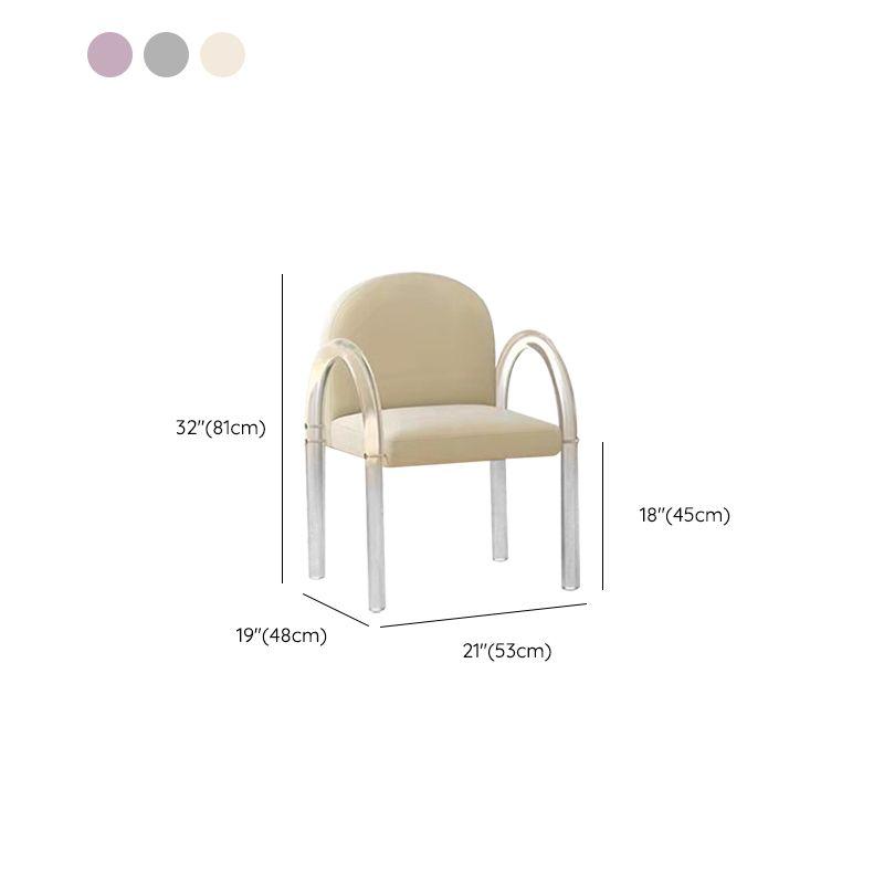 Glam Acrylic Dining Armchair Upholstered Velvet Dining Arm Chair Clearhalo 'Dining Chairs' 'Dining Tables & Seating' 'dining_chair' 'furn' 'furn_dining_chair' 'Furniture' 'Kitchen & Dining Furniture' 1200x1200_cf416c35-8dfc-4745-a99b-2c7b90478472