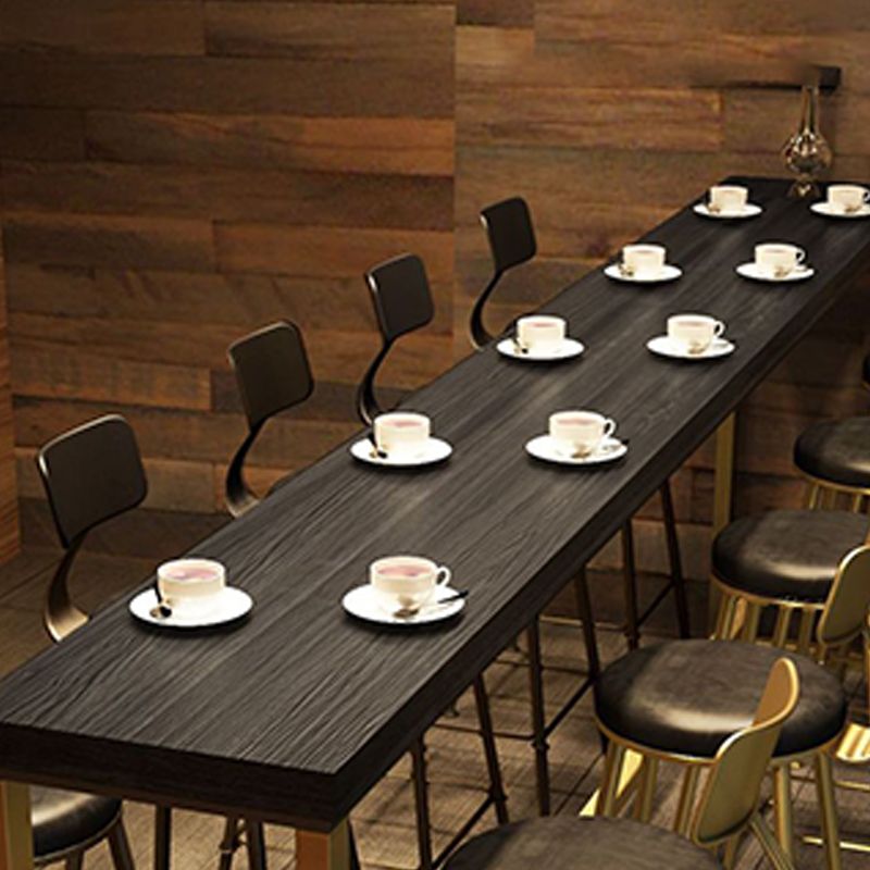 Glam Style Rectangle Bar Table Pine Solid Wood Bar Dining Table for Living Room Clearhalo 'Bar Furniture' 'Bar Tables' 'bar_tables' 'furn' 'furn_bar_tables' 'Furniture' 'Kitchen & Dining Furniture' 1200x1200_cf416ff2-1331-49d4-8ab9-ac677bb2f2d9