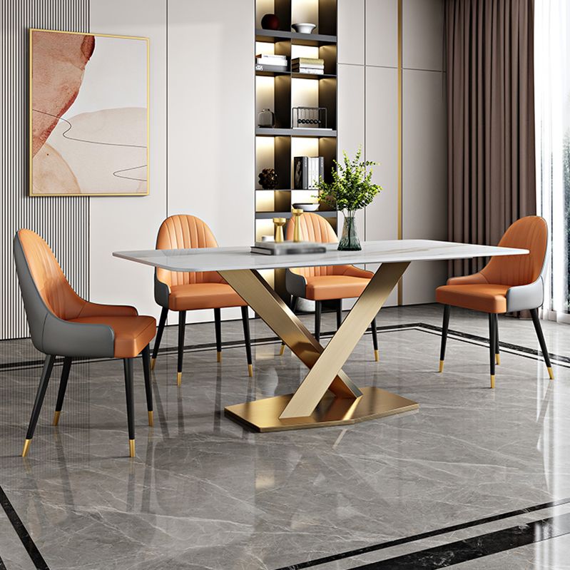 Traditional Luxury Rectangle Dining Site Table Stone Furniture with Pedestal Base Clearhalo ' dining_table' 'Dining Tables & Seating' 'Dining Tables' 'furn' 'furn_dining_table' 'Furniture' 'furniture_dining_table' 'Kitchen & Dining Furniture' 'kitchen&dining_furn' 'kitchen' 'kitchen_dining_table' 1200x1200_cf41bc8b-39b1-4599-b30f-6337b3a9244b