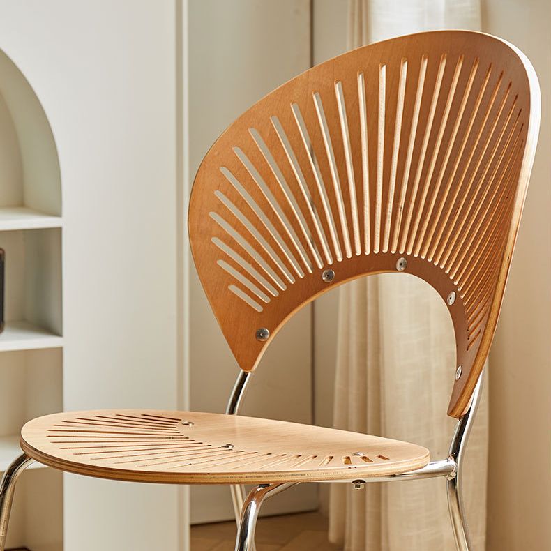 Metal Dining Room Chairs Set Contemporary Style Oval Open Back Side Chair Clearhalo ' kitchen&dining_furn' 'Dining Chairs' 'Dining Tables & Seating' 'dining_chair' 'furn' 'furn_dining_chair' 'Furniture' 'furniture_dining_chair' 'Kitchen & Dining Furniture' 'kitchen' 1200x1200_cf43b1c0-82af-4af7-9f75-8143d1f7c043