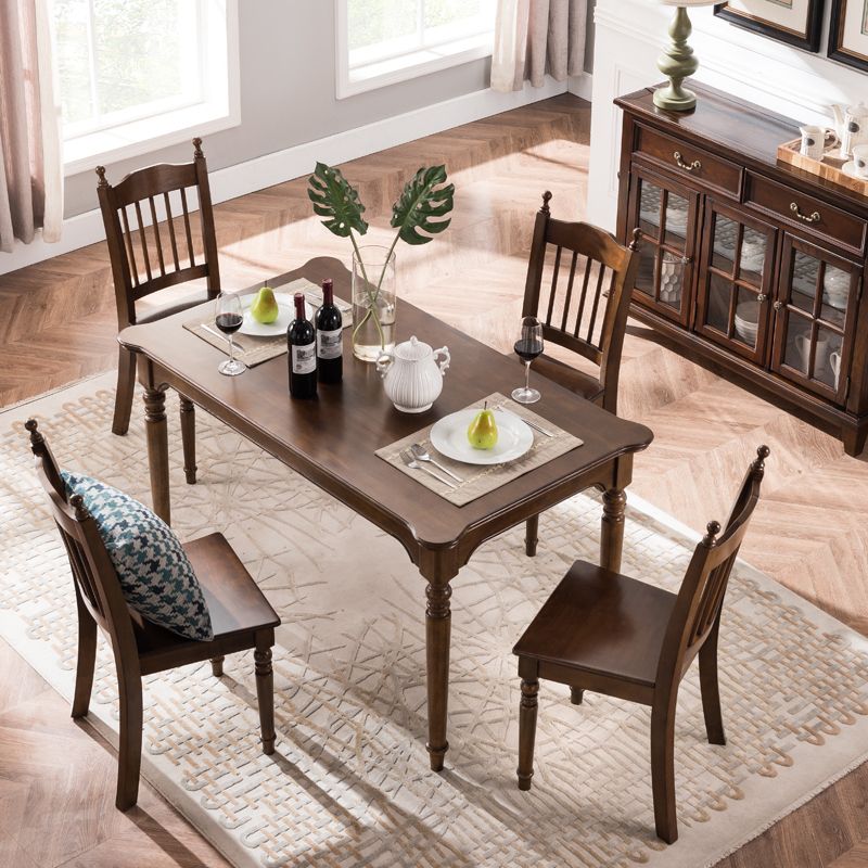 Traditional Rubberwood Wood Dining Side Chair Slat Back Single Dining Chair Clearhalo ' kitchen&dining_furn' 'Dining Chairs' 'Dining Tables & Seating' 'dining_chair' 'furn' 'furn_dining_chair' 'Furniture' 'furniture_dining_chair' 'Kitchen & Dining Furniture' 'kitchen' 1200x1200_cf43c657-1504-4cd7-906c-7511e0d09446
