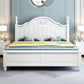 French Country White Standard Bed 46.45" High Bed with Headboard