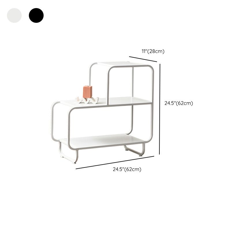 Sled Accent Side Table Metal Side End Snack Table with Shelf