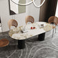 Stone Top Dining Table Contemporary Dining Table with Double Pedestal