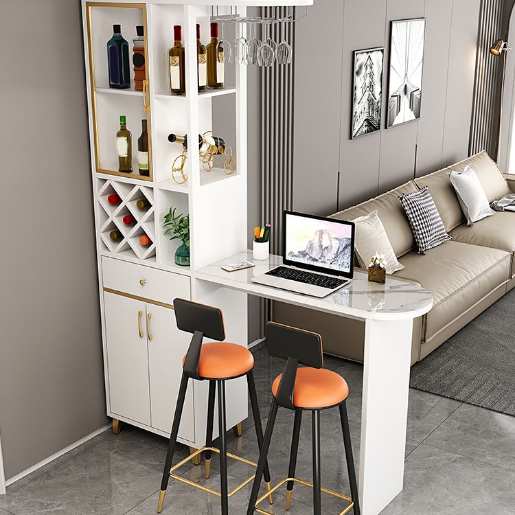 Modern Style Bar Table Stone Bar Table with Storage for Living Room Clearhalo 'Bar Furniture' 'Bar Tables' 'bar_tables' 'furn' 'furn_bar_tables' 'Furniture' 'Kitchen & Dining Furniture' 1200x1200_cf45ac70-195b-4e95-bbc9-0a25b587454f