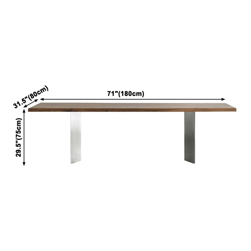 Metal Industrial Rectangle Dining Table Solid Woop Top Table for Kitchen and Dining Room Clearhalo ' dining_table' 'Dining Tables & Seating' 'Dining Tables' 'furn' 'furn_dining_table' 'Furniture' 'furniture_dining_table' 'Kitchen & Dining Furniture' 'kitchen&dining_furn' 'kitchen' 'kitchen_dining_table' 1200x1200_cf471f9f-09f6-4257-84dd-e059dba0c00f