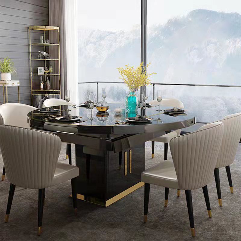 Glam Style Armless Chair Wood PU Leather Parsons Dining Chairs for Kitchen Clearhalo 'Dining Chairs' 'Dining Tables & Seating' 'dining_chair' 'furn' 'furn_dining_chair' 'Furniture' 'furniture_dining_chair' 'Kitchen & Dining Furniture' 1200x1200_cf48b19e-ae0f-4dc7-987c-e4a04f2bf9d6