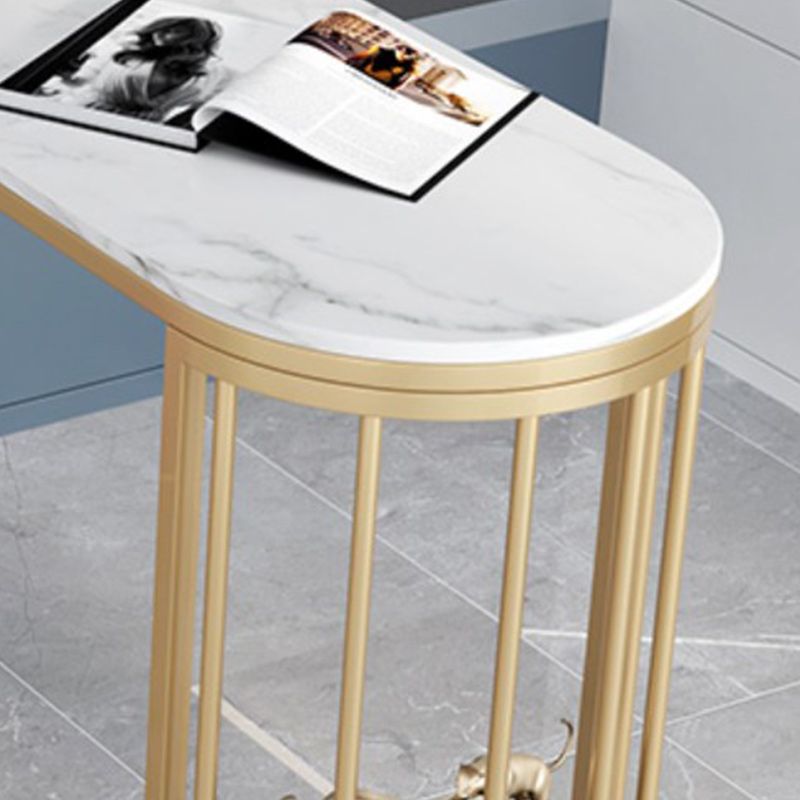 Glam Style Bar Table 42-inch Height Artificial Marble Top Bistro Table with Storage Shelf Clearhalo 'Bar Furniture' 'Bar Tables' 'bar_tables' 'furn' 'furn_bar_tables' 'Furniture' 'furniture_bar_tables' 'Kitchen & Dining Furniture' 1200x1200_cf49a557-378d-4b69-9f5e-39678b37e5a0
