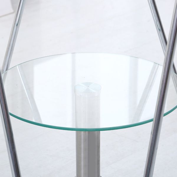 Metal Contemporary Round Dining Table Glass Top Table for Home Clearhalo ' dining_table' 'Dining Tables & Seating' 'Dining Tables' 'furn' 'furn_dining_table' 'Furniture' 'furniture_dining_table' 'Kitchen & Dining Furniture' 'kitchen&dining_furn' 'kitchen' 'kitchen_dining_table' 1200x1200_cf49edd7-a1a4-48b7-ad8e-352e51538253