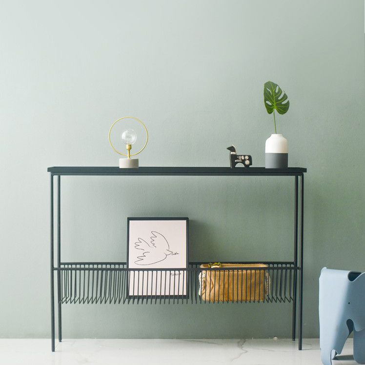 Iron Modern Accent Tabel 33,86-inch hoge consoletafel met planken