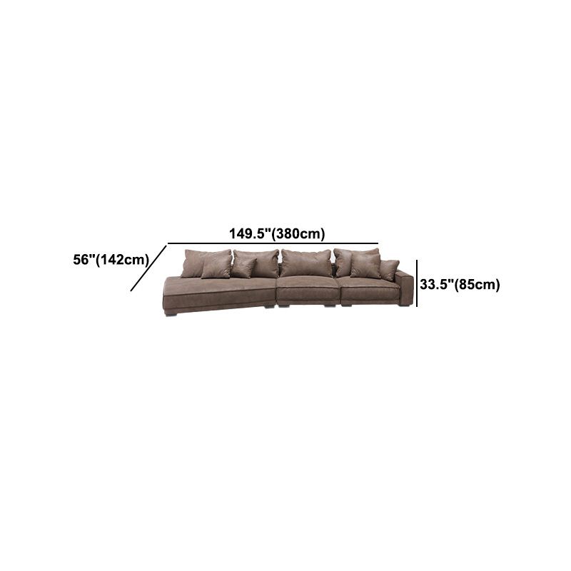 Scandinave Square Brass sectionnelle avec oreiller en arrière pour l'appartement