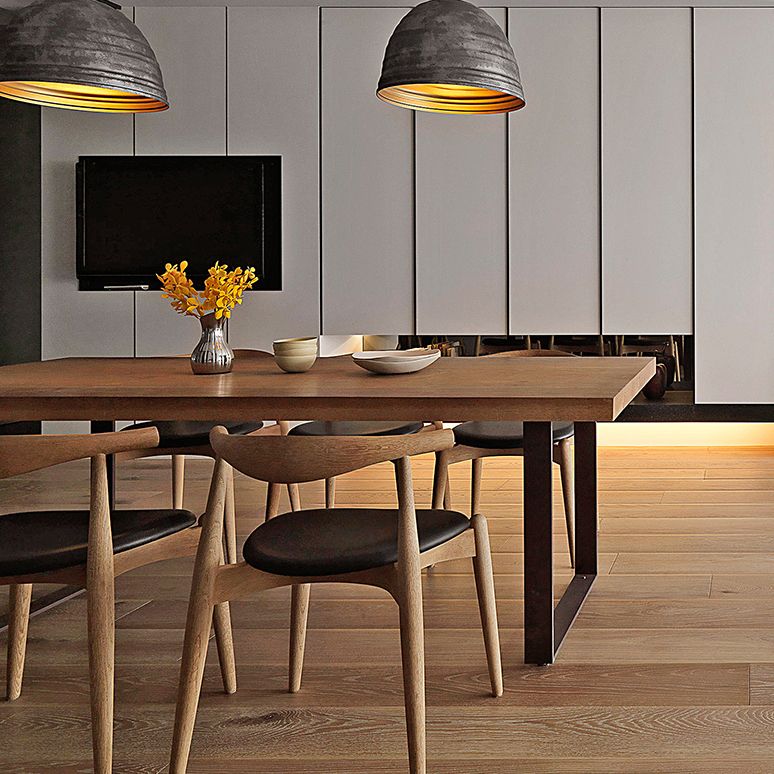 Standard Solid Wood Top Dining Set with 2 Black Metallic Legs for Dining Room Furniture Clearhalo 'Dining Room Sets' 'Dining Tables & Seating' 'dining_room_set' 'furn' 'furn_dining_room_set' 'Furniture' 'furniture_dining_room_set' 'Kitchen & Dining Furniture' 'kitchen&dining_furn' 'kitchen' 1200x1200_cf4b0786-3bb6-4106-a97f-19e04be3ea72