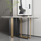 16 Inch Wide Glam Accent Table Rectangle Stone Console Table for Hall