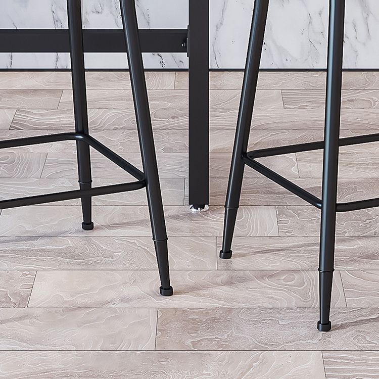 Modern Armless Backrest Counter Stool Iron Cafe Bar Stool with Velvet Cushion and Pedal Clearhalo 'Bar Furniture' 'Bar Stools' 'bar_stools' 'furn' 'furn_bar_stools' 'furniture_bar_stools' 'Kitchen & Dining Furniture' 'kitchen&dining_furn' 'kitchen' 'kitchen_furn' Furniture' 1200x1200_cf4bd9e1-e474-4b05-9b8e-3d5cb808f2b1