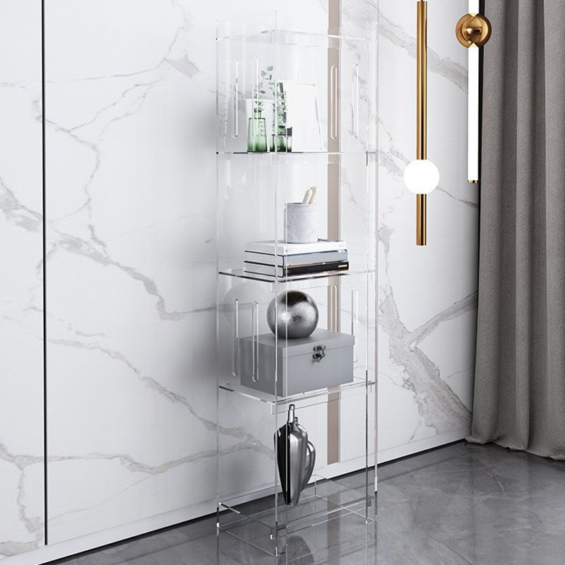 Closed Back Bookshelf Nordic Rectangle Acrylic Storage Bookcase