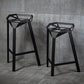Industrial Low Back Counter Stool Metal Counter Height Stools for Home Use