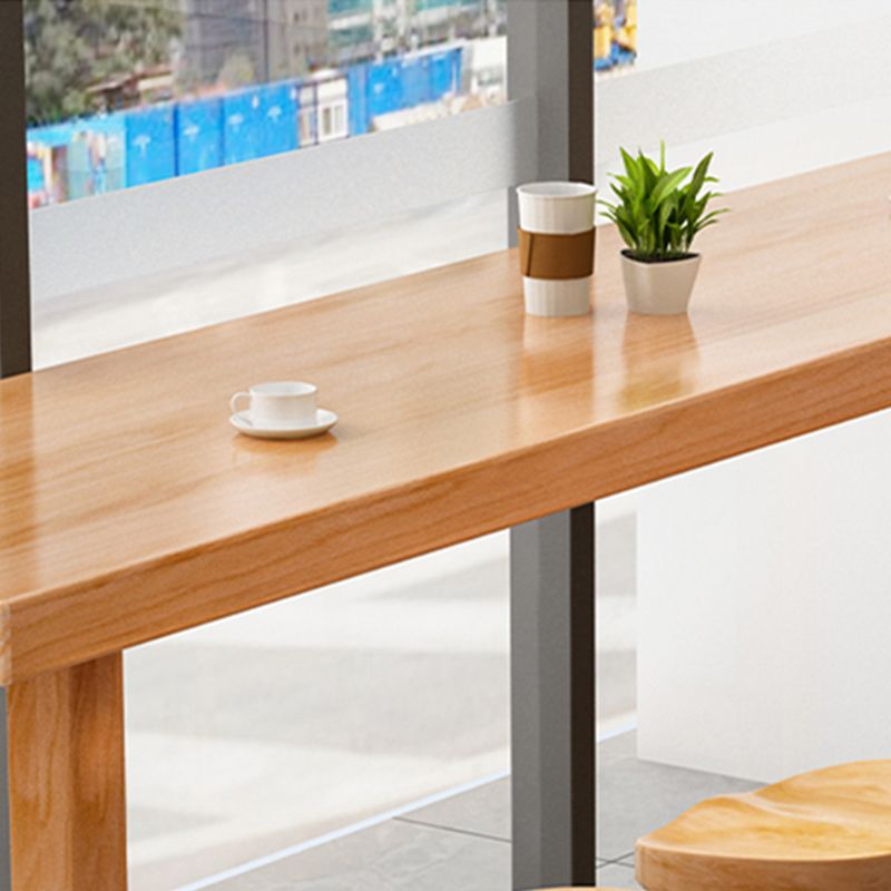 Modern Bar Dining Table Indoor Rectangle Wood Bar Table Trestle Base in Light Brown Clearhalo 'Bar Furniture' 'Bar Tables' 'bar_tables' 'Furniture' 'furniture_bar_tables' 'Kitchen & Dining Furniture' 'kitchen&dining_furn' 'kitchen' 1200x1200_cf4d4064-aed6-4d98-be92-b3d02cab2b0e