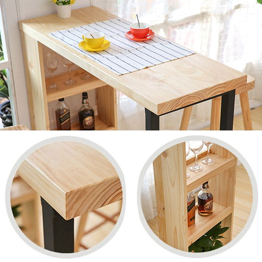 Glam 1/2/3 Stück Stange Tisch Set Rechteckstange Tisch mit hölzernen Hochhopfen