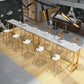 Glam Bar Height Table Solid Wood Top Bistro Pub Table with Gold Base Clearhalo 'Bar Furniture' 'Bar Tables' 'bar_tables' 'furn' 'furn_bar_tables' 'Furniture' 'Kitchen & Dining Furniture' 1200x1200_cf4f2e4c-3080-4d06-a04e-8eec25ce185c