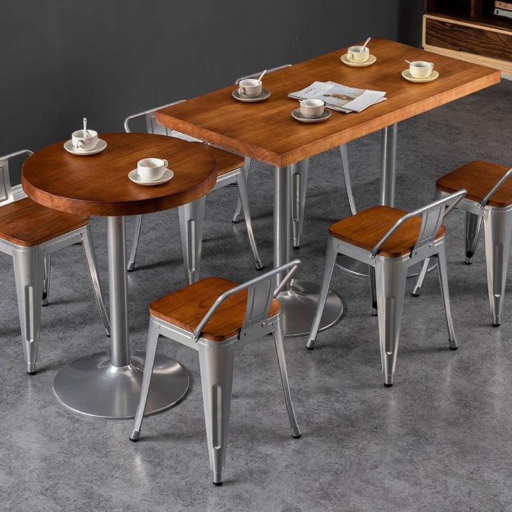 Industrial Style Solid Wood Dining Table Brown Table with Metal Base for Dinning Room Clearhalo ' dining_table' 'Dining Tables & Seating' 'Dining Tables' 'furn' 'furn_dining_table' 'Furniture' 'furniture_dining_table' 'Kitchen & Dining Furniture' 'kitchen&dining_furn' 'kitchen' 'kitchen_dining_table' 1200x1200_cf4f3256-c55d-49f6-a2a2-b934ce232c73