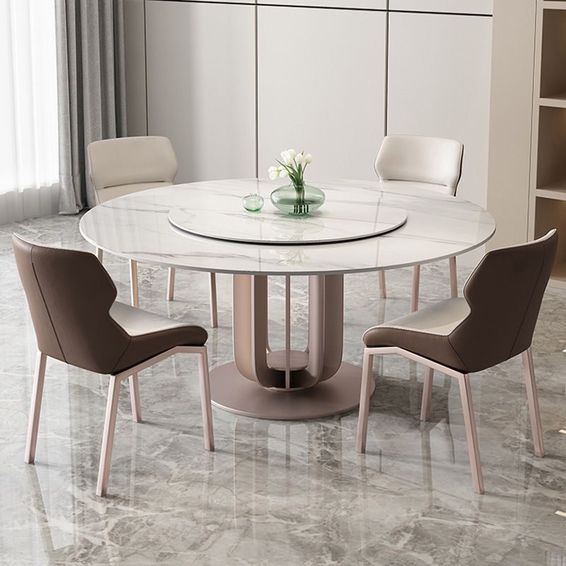 1/4/5/7 Pieces Dining Chairs Set Round Dining Table Set with Sintered Stone Top Clearhalo 'Dining Room Sets' 'Dining Tables & Seating' 'dining_room_set' 'furn' 'furn_dining_room_set' 'Furniture' 'furniture_dining_room_set' 'Kitchen & Dining Furniture' 1200x1200_cf50b578-5b1c-4948-9ada-5d6ad350fc65