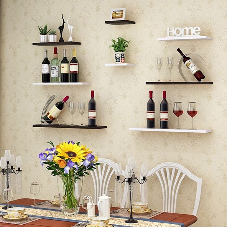 Modern Manufactured Wood Floating Bookcase 5.5" Wide Bookshelf