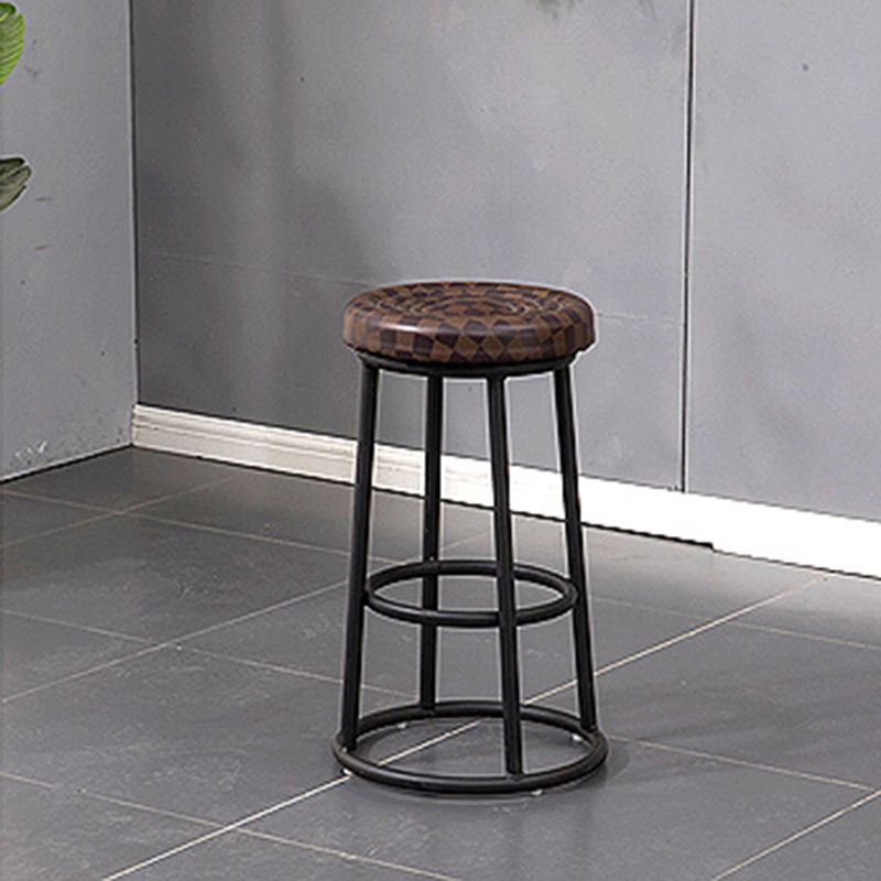 Modern Round Bar Stool Footrest Backless Counter and Bar Stool with Iron Legs Clearhalo 'Bar Furniture' 'Bar Stools' 'bar_stools' 'furn' 'furn_bar_stools' 'furniture_bar_stools' 'Kitchen & Dining Furniture' 'kitchen&dining_furn' 'kitchen' 'kitchen_furn' Furniture' 1200x1200_cf5199ed-5d05-4463-a7cf-d87fa3534bca