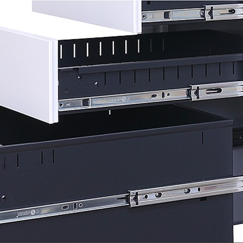 Pedestal de archivo de marco de acero de archivos contemporáneos con bloqueo de llave para la oficina en casa