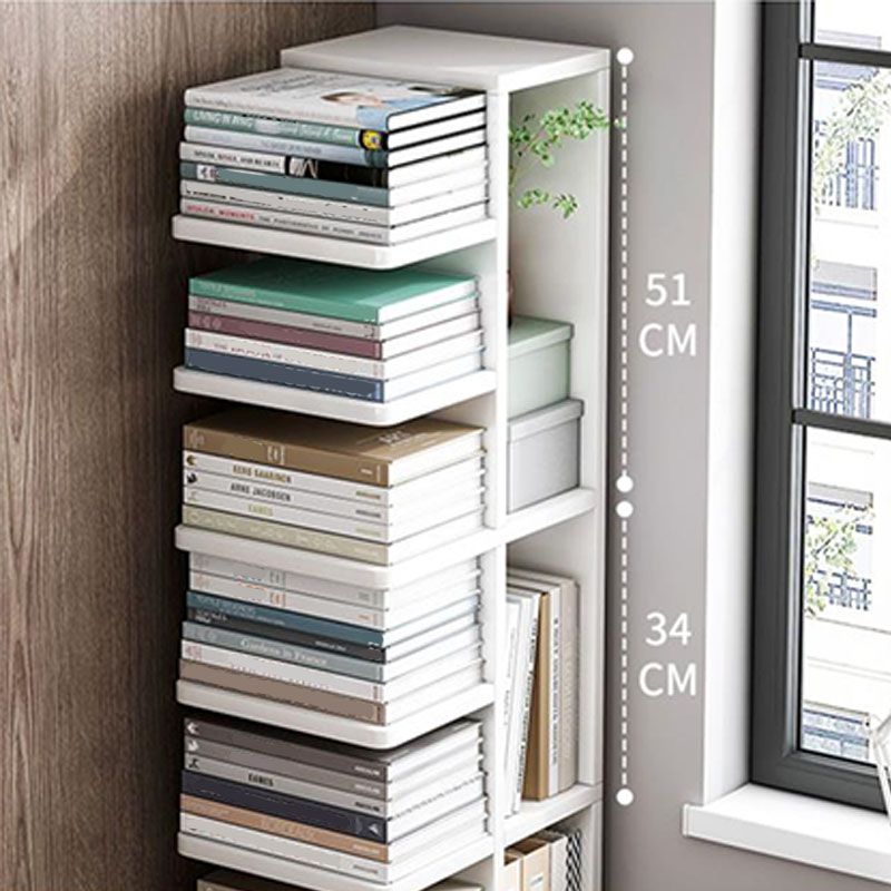 Scaffale di libri di legno di libreria geometrica contemporanea 11,8 "di larghezza