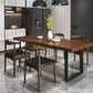 Rectangle Solid Wood Kitchen Desk Industrial Double Pedestal Table