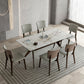 Medieval Modern Sintered Stone Top Dining Table Rectangle Kitchen Table with 4 Legs Clearhalo 'Dining Tables & Seating' 'Dining Tables' 'dining_table' 'furn' 'furn_dining_table' 'Furniture' 'furniture_dining_table' 'Kitchen & Dining Furniture' 'kitchen' 'kitchen_dining_table' 1200x1200_cf5529b1-3e28-46c0-ac1a-d6d5bc8c258a