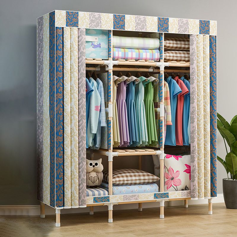 Modern Style Wardrobe Metal 1-Door Wardrobe Closet with Legs