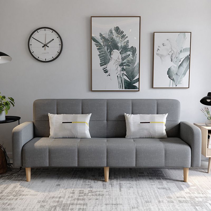 Linnen eigentijdse vierkante armbank converteerbare bank met koekje terug voor woonkamer