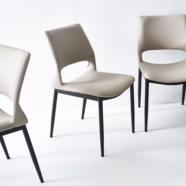 Open Back Side Chair Industrial Style Faux Leather Side Chair Clearhalo 'Dining Chairs' 'Dining Tables & Seating' 'dining_chair' 'furn' 'furn_dining_chair' 'Furniture' 'Kitchen & Dining Furniture' 1200x1200_cf560456-51f4-4753-8880-eb34f284254e