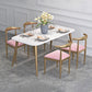 Contemporary Dining Set 1/2/5 Pcs Marble Dining Table with Cow Horn Chairs Clearhalo 'Dining Room Sets' 'Dining Tables & Seating' 'dining_room_set' 'furn' 'furn_dining_room_set' 'Furniture' 'Kitchen & Dining Furniture' 1200x1200_cf5645a6-2807-4c67-8482-99cf3dbd85b1