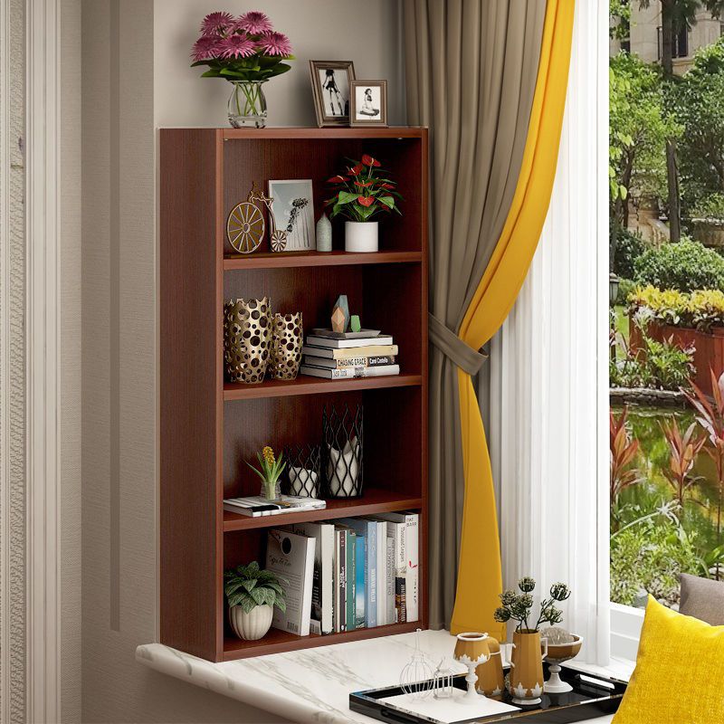 Modern Style Bookshelf Closed Back Wood Bookcase for Home Office