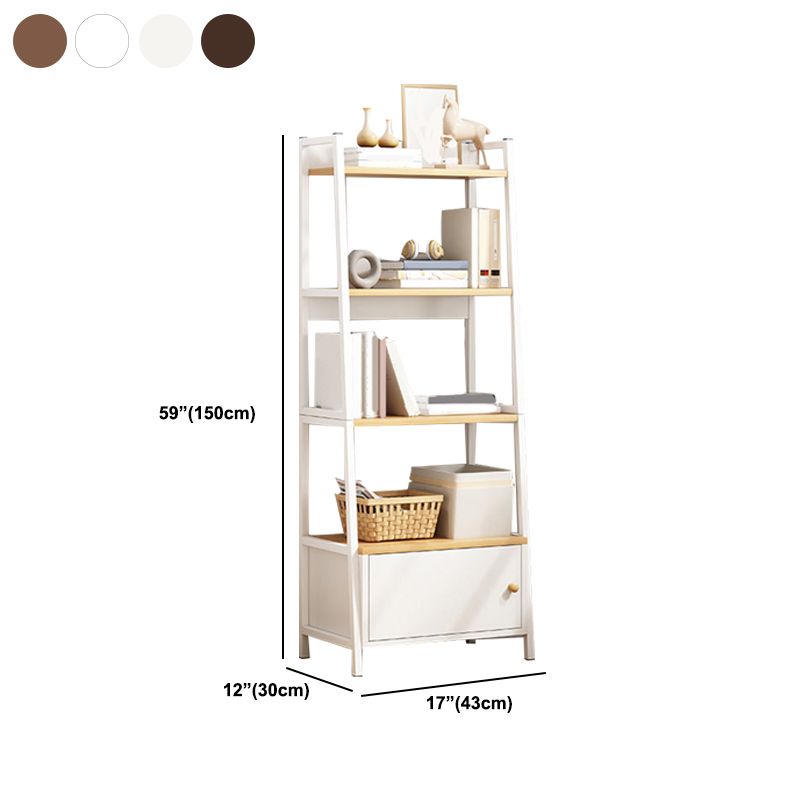 Modern Metal and Wood Shelf Bookcase Bookcase Scaffale di libri aperti per la casa