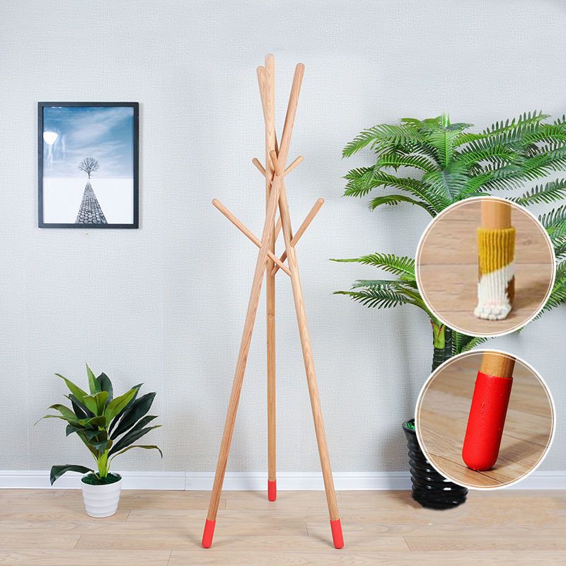 Entrada de árbol de madera KT con ganchos percha de pie independiente