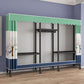 Black Steel Frame Wardrobe Modern Style Wardrobe Armoire with Caster Wheels