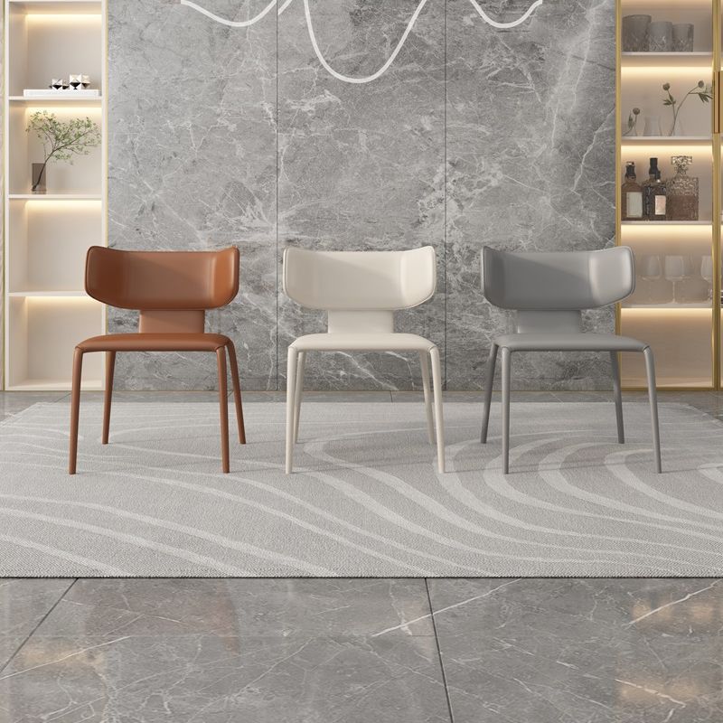 Modern Simple Side Chair Faux Leather Wingback Chair for Living Room