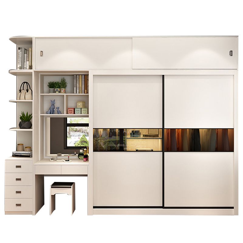 Contemporary Home Engineered Wood Wardrobe Freestanding Wardrobe Closet Clearhalo 'Armoires & Wardrobes' 'armoires_wardrobes' 'Bedroom Furniture' 'furn' 'furn_armoires_wardrobes' 'Furniture' 1200x1200_cf5cfa83-4f15-4316-b8b1-c915fbb3d7ed