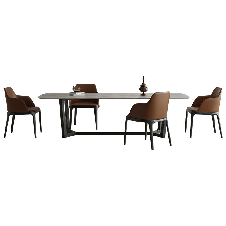 Industrial Sintered Stone Top Table Rectangle Table with Trestle Base Clearhalo ' dining_table' 'Dining Tables & Seating' 'Dining Tables' 'furn' 'furn_dining_table' 'Furniture' 'furniture_dining_table' 'Kitchen & Dining Furniture' 'kitchen&dining_furn' 'kitchen' 'kitchen_dining_table' 1200x1200_cf5f5b35-65a7-44fd-9b0a-00f6175b9837